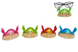 10x7cm Cute Crab Phone/Glasses Holder 4 Asstd