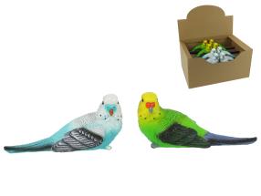 15cm Budgie Bird Paperweight 4 Asstd Bulk Packing(16=Divider Perforated Box)