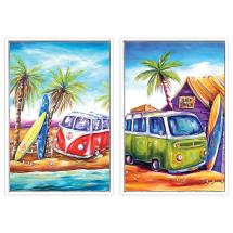 60x90cm Shadow Framed Canvas Print with Combi Design by Deb Broughton 2 Asstd 40 Percent Touch Up