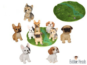 13cm Bobble Head Dog on Grass Display (20=Free Display)