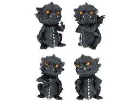 10cm Black Grumpy Dragon 4 Asstd