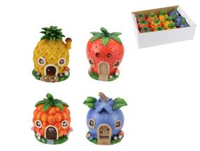 9cm Fairy Garden Fruit Houses 4 Asstd in PDQ (12=PDQ)