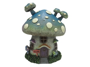 20cm Fairy Mushroom House Blue Light Up