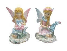 11cm Sitting Pink & Blue Fairy 2 Asstd