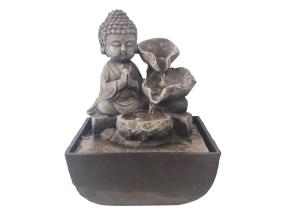 18cm Buddha with Cascading Leaf Fountain