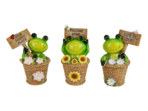 13cm Inspirational Frog in Flower Basket