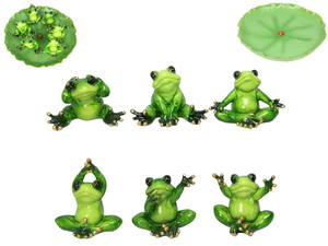 6cm Marble Look Frogs in Lilypad Display Stand (36=Free Display)