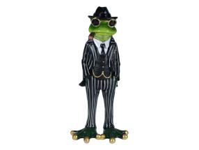 17cm Marble Frog in Gangster Design with Cigar