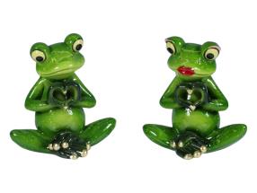 8cm Marble Frog Making Heart with Hands 2 Asstd