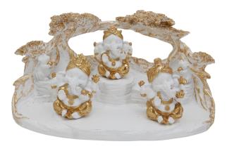7cm White & Gold Ganesh on Temple Display 3 Asstd (30=Free Display)