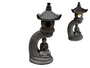 48cm Garden Pagoda Solar Light with Meditating Buddha
