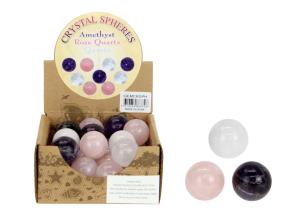 25mm Crystal Spheres 3 Asstd (25=Free Display)