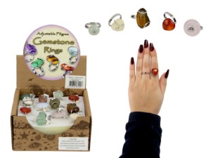 Natural Gemstone Power Ring-Adjustable (24=Free Display)