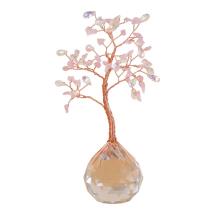 21cm Rose Quartz Gemstone Tree on Crystal Base