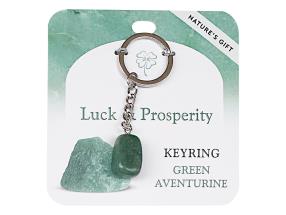 Wellness Gemstone Key Ring Green Adventurine