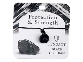 Wellness Gemstone Pendant Black Obsidian