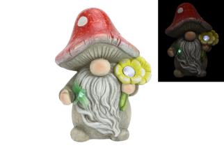 22x22x39cm Standing Gnome Holding Solar Light