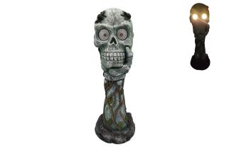 73x25cm Skull Resting on Hand with Solar Light Up Eyes