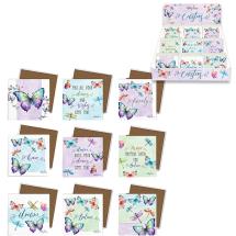 10x10cm Ceramic Coaster with Butterfly & Dragonfly Design by Kelly Lane 9 Asstd (72=Free Display)