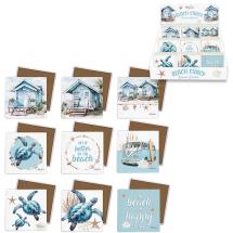 10x10cm Coaster with Beach Shack Design 9 Asstd in Display by Kelly Lane (72=Free Display)