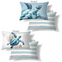 30x50cm Cushion with Beach Shack Turtle Design 2 Asstd by Kelly Lane