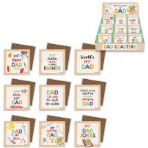 10cm Square Coaster with Fathers Day Design by Kelly Lane 9 Asstd in Display (36=Free Display)