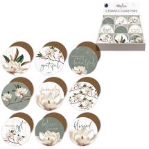 Magnolia 10cm Coaster (72=Free Display) by Kelly Lane