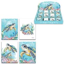 6x8cm Magnet with Cute Eyed Turtle Design by Kelly Lane 4 Asstd in Display (48=Free Display)