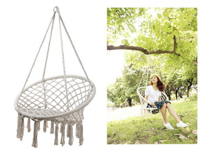 123cm Macrame Hanging Chair (Max 100Kg)