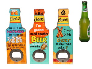 16cm Beer Magnet/Bottle Opener 3 Asstd