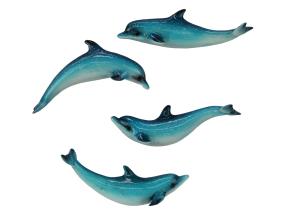 11cm Marble Dolphin Magnets 4 Asstd