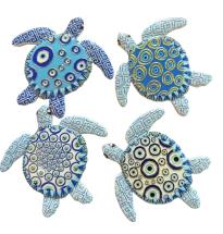 8cm Turtle Magnet with Blue/Gold Finish