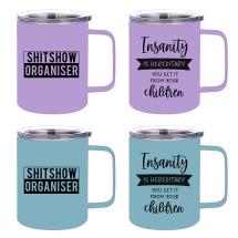 360ml Stainless Steel Mug with Funny Design 4 Asstd
