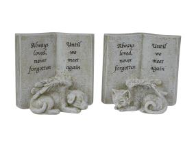 10cm Memorial Dog & Cat Book Plaque 2 Asstd