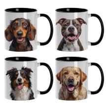 325ml Cute Dog Coffee Mug 4 Asstd