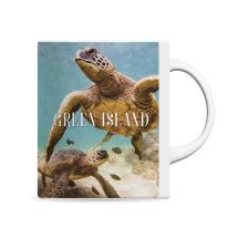 325ml Porcelain Mug Green Island Turtle by Kelly Lane