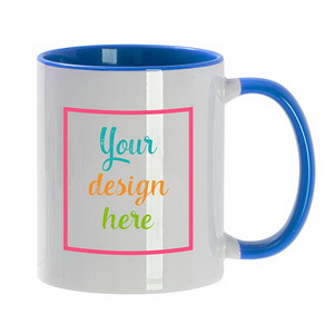 325ml Light Blue Porcelain Mug BLANK with Custom Design 