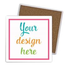 Set of 4 Ceramic Square Coaster 10x10cm  BLANK (Gift Box) *Add custom design or text*