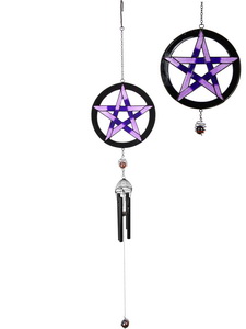 Purple Pentagram Wind Chime