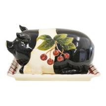 Country Pig and Lid Plate Set Large
