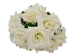 62cm 14 Head White Pink Rose Bouquet