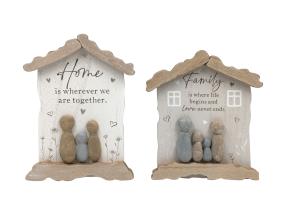 18x14cm Hanging Plaque with Family/Home Rock Family 2 Asstd
