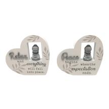 17x18cm Heart Plaque with Buddha Design 2 Asstd