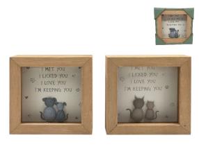 12cm Plaque with Cat/Dog Design 2 Asstd