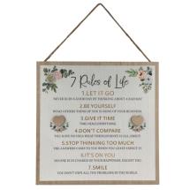 25cm Rules of Life MDF Plaque