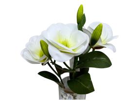 45cm 3 Head White Magnolia Flower Stem