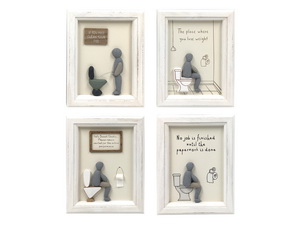 18cm Wall Plaque with Toilet Humour Design 4 Asstd