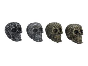 7cm Patterned Skull Gold & Silver 4 Asstd