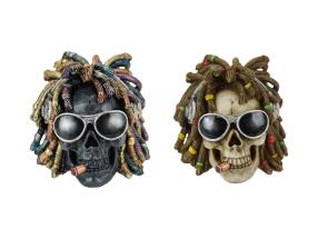 14cm Reggae Skull 2 Asstd