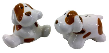 6x9cm Set of Brown Dog Salt & Pepper Shakers